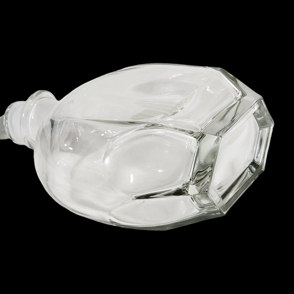 Vintage Italian Fine Clear Glass Bottle Carafe‎ Decanter With Stopper